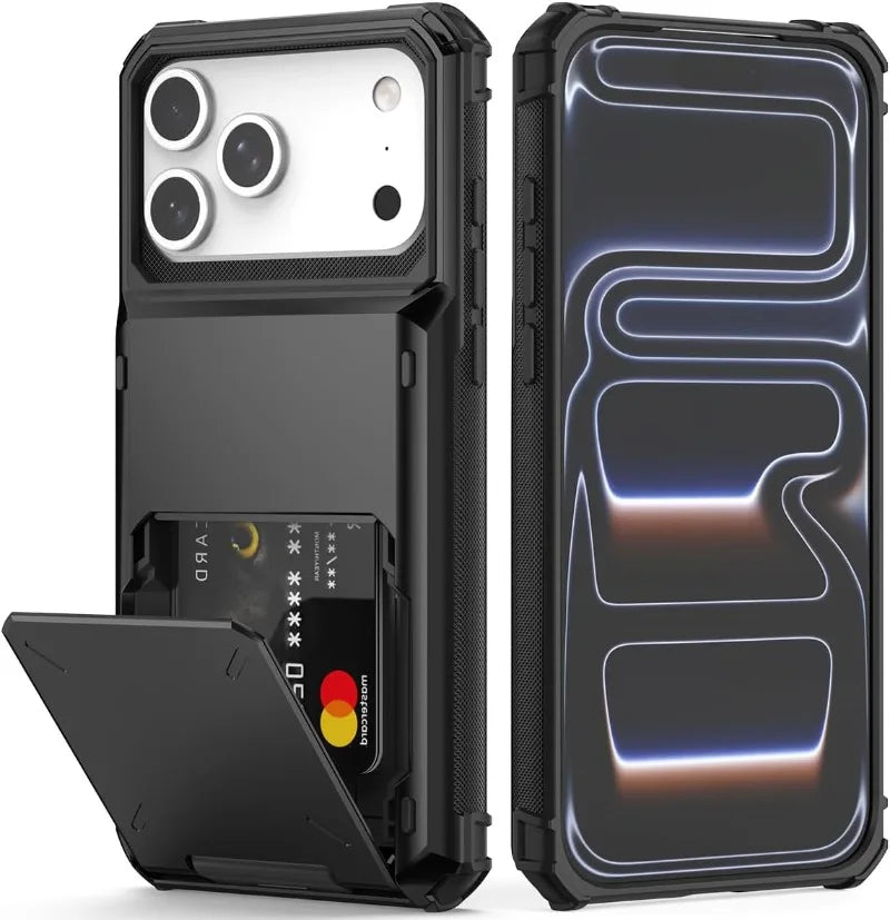 Wallet Case with Hidden Card Slot — Dual Layer Shockproof Protection