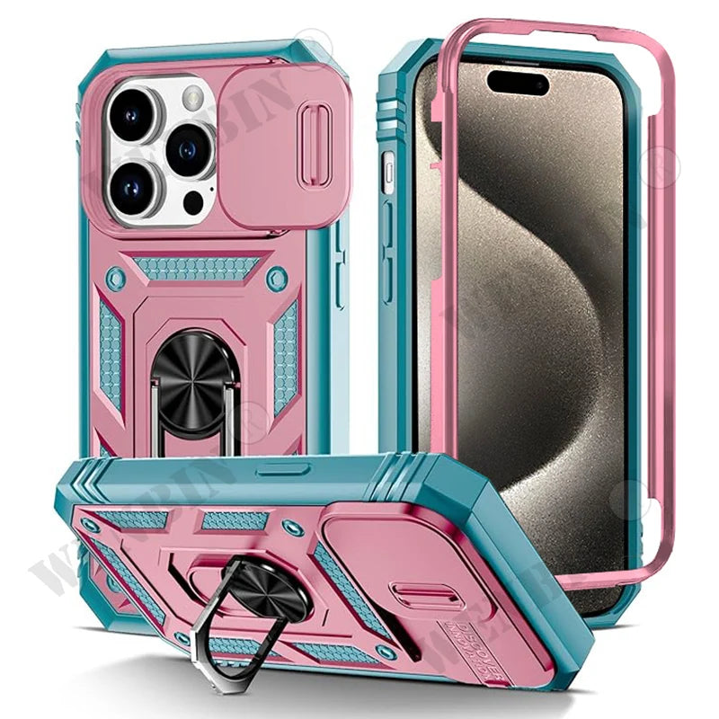 Heavy Duty Case with 360° Kickstand — Full Coverage Protection with Camera Cover