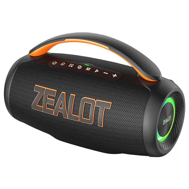 Zealot P12 Portable Bluetooth Speaker — 60W IPX6 Waterproof with Carry Handle