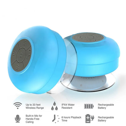 Waterproof Shower Speaker — Portable Bluetooth Speaker with Suction Cup