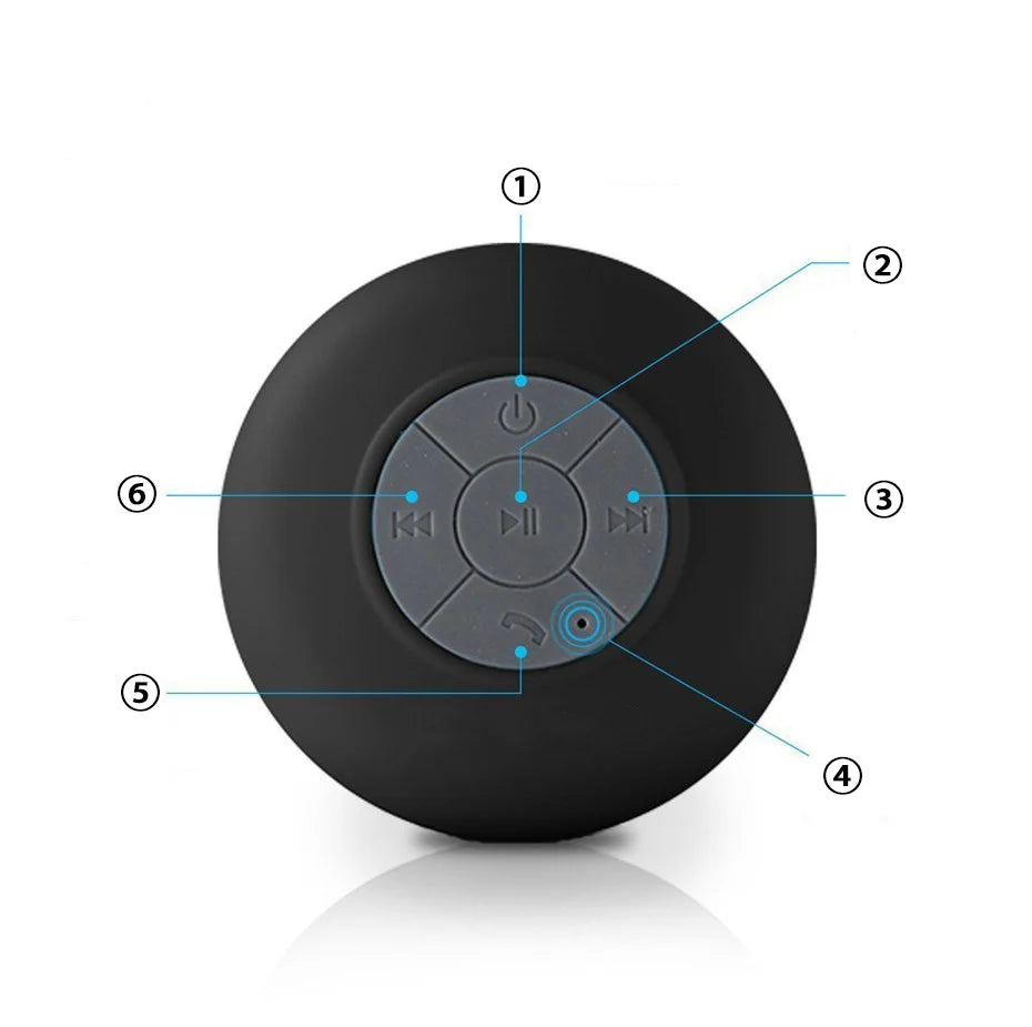 Waterproof Shower Speaker — Portable Bluetooth Speaker with Suction Cup