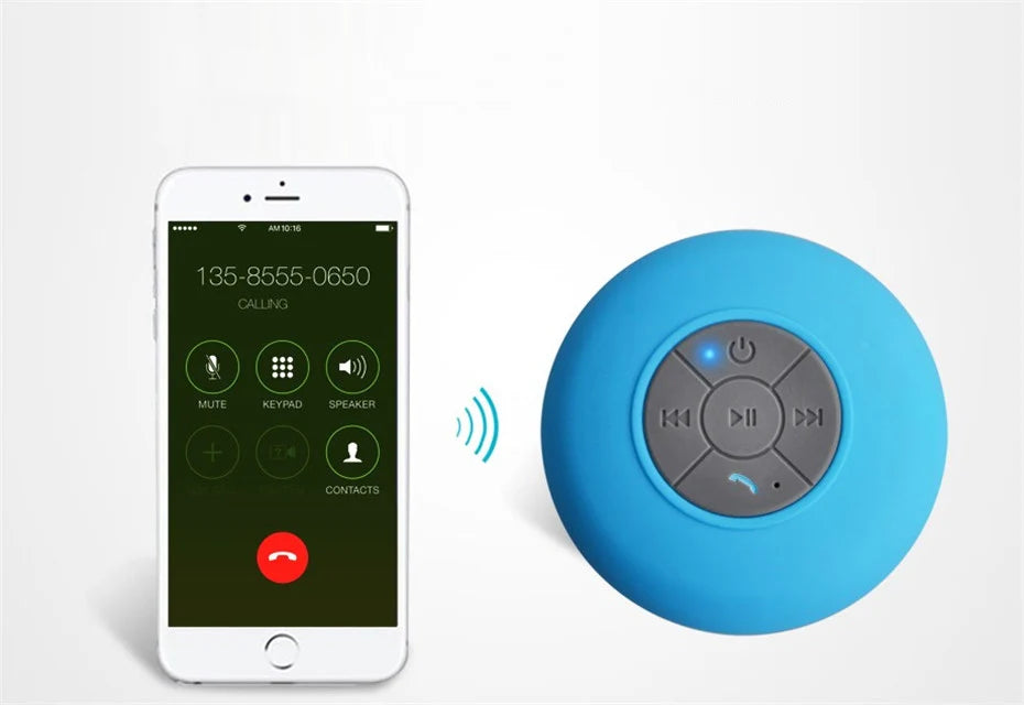 Waterproof Shower Speaker — Portable Bluetooth Speaker with Suction Cup