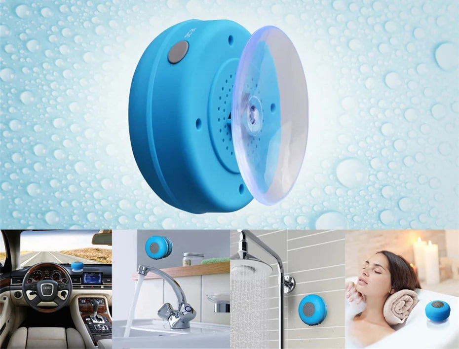 Waterproof Shower Speaker — Portable Bluetooth Speaker with Suction Cup