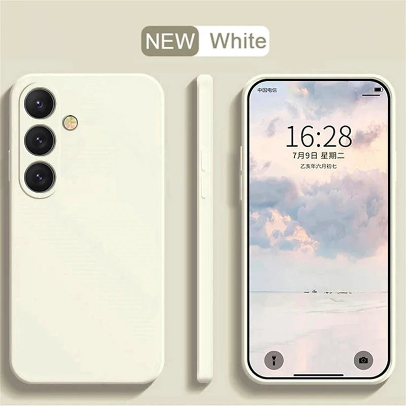 Liquid Silicone Samsung Galaxy Case — Camera Lens Protector Soft Cover