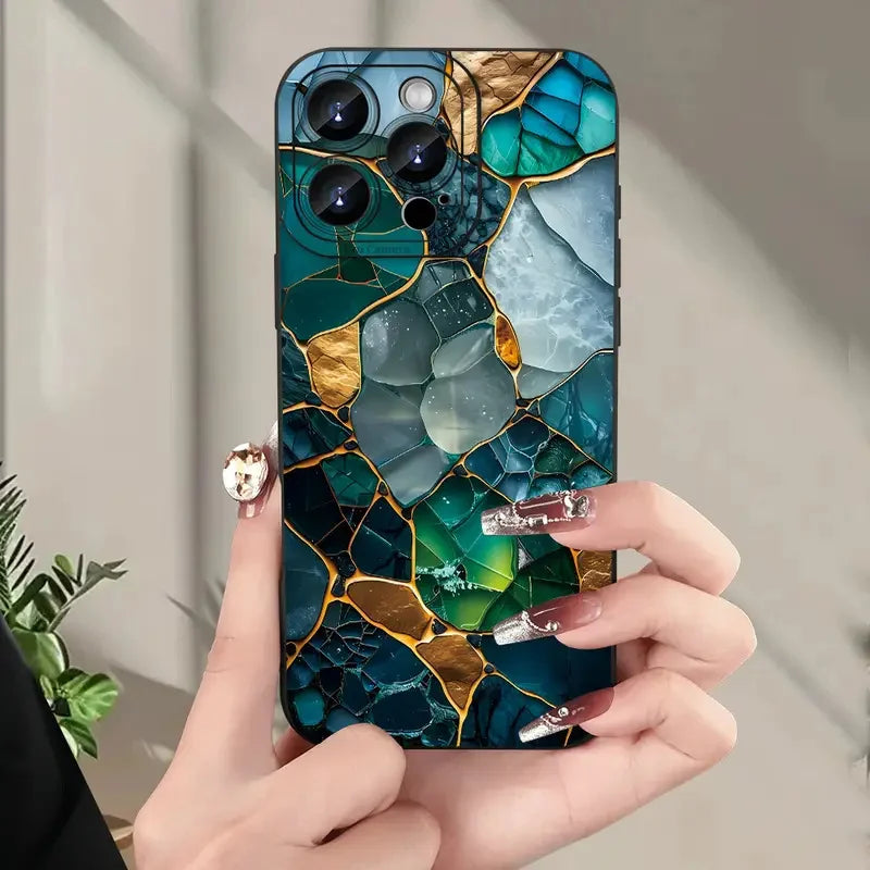 Marble Butterfly Case — Soft Silicone Full Coverage Cover for iPhone