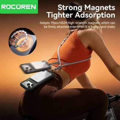 Rocoren Slim Magnetic Power Bank — 20W MagSafe Wireless Charger, 5,000 or 10,000mAh