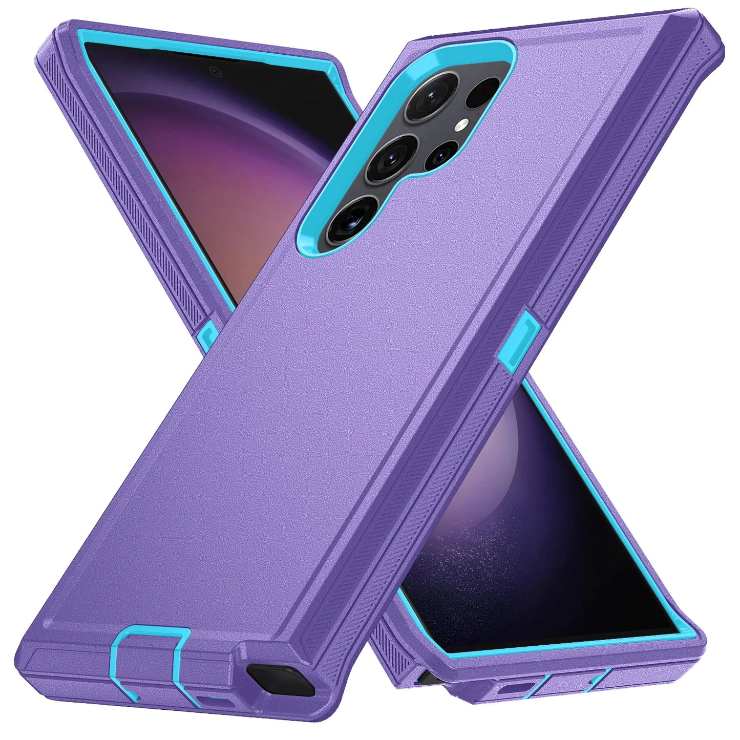 جراب حماية مدرّع لهاتف Samsung Galaxy – غطاء صلب مقاوم للصدمات مزدوج الطبقات من البولي كربونات والبولي يوريثان الحراري