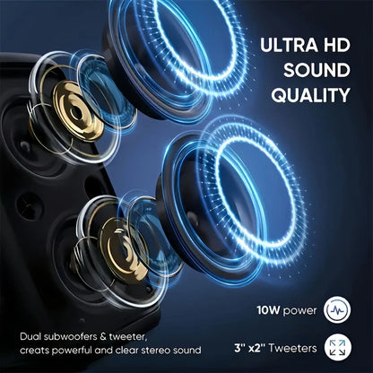 Portable Karaoke Speaker with Microphone — Bluetooth, FM Radio & LED Lights