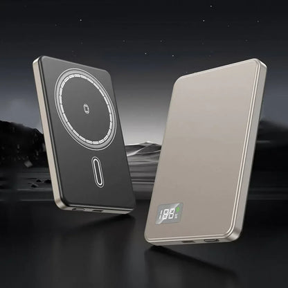 5,000 or 10,000mAh — Slim Magnetic Power Bank — 20W MagSafe Wireless Charger.