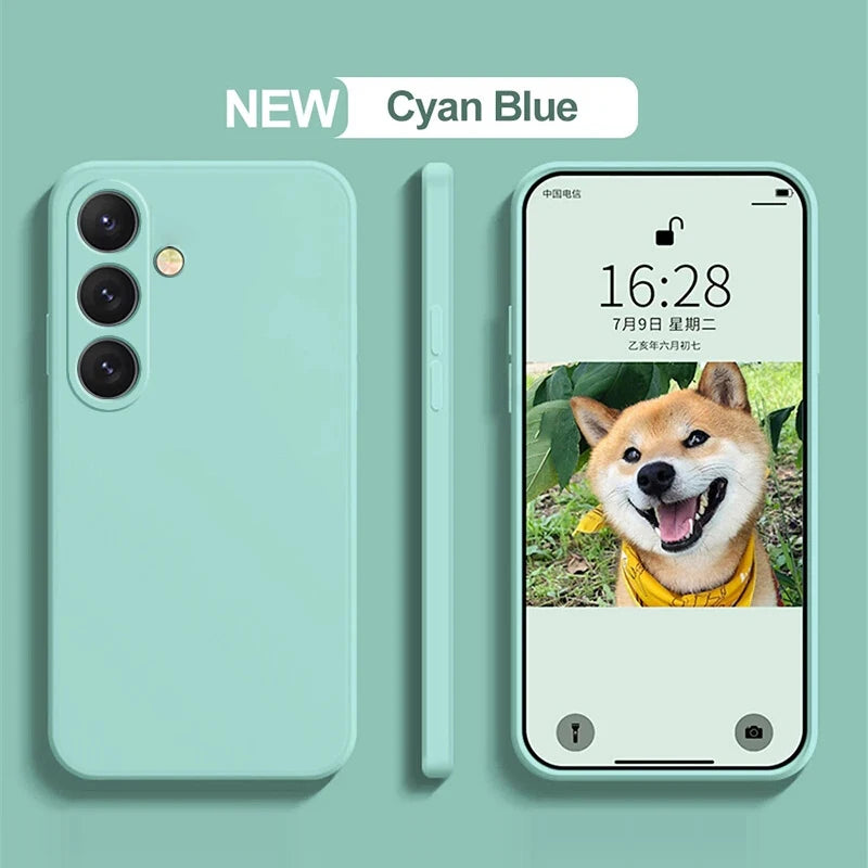 Liquid Silicone Samsung Galaxy Case — Camera Lens Protector Soft Cover