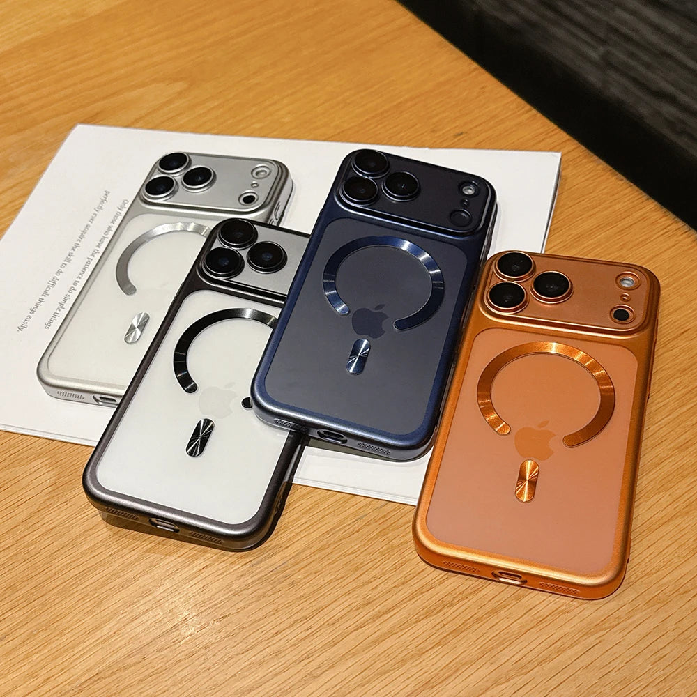 Luxury Matte Translucent iPhone 17 Case — MagSafe Magnetic Ring Cover
