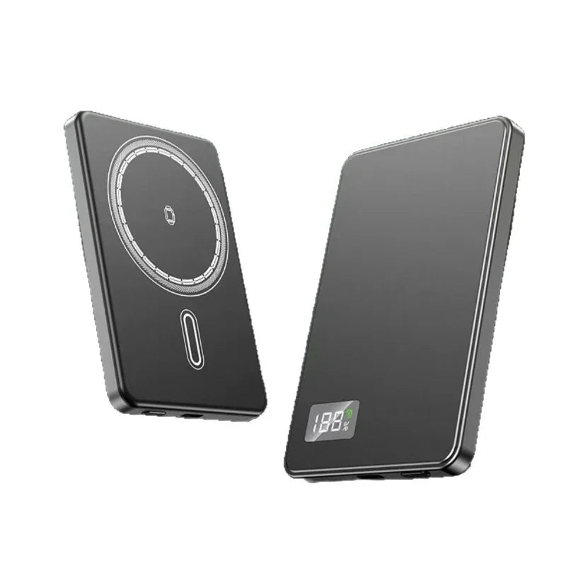 5,000 or 10,000mAh — Slim Magnetic Power Bank — 20W MagSafe Wireless Charger.