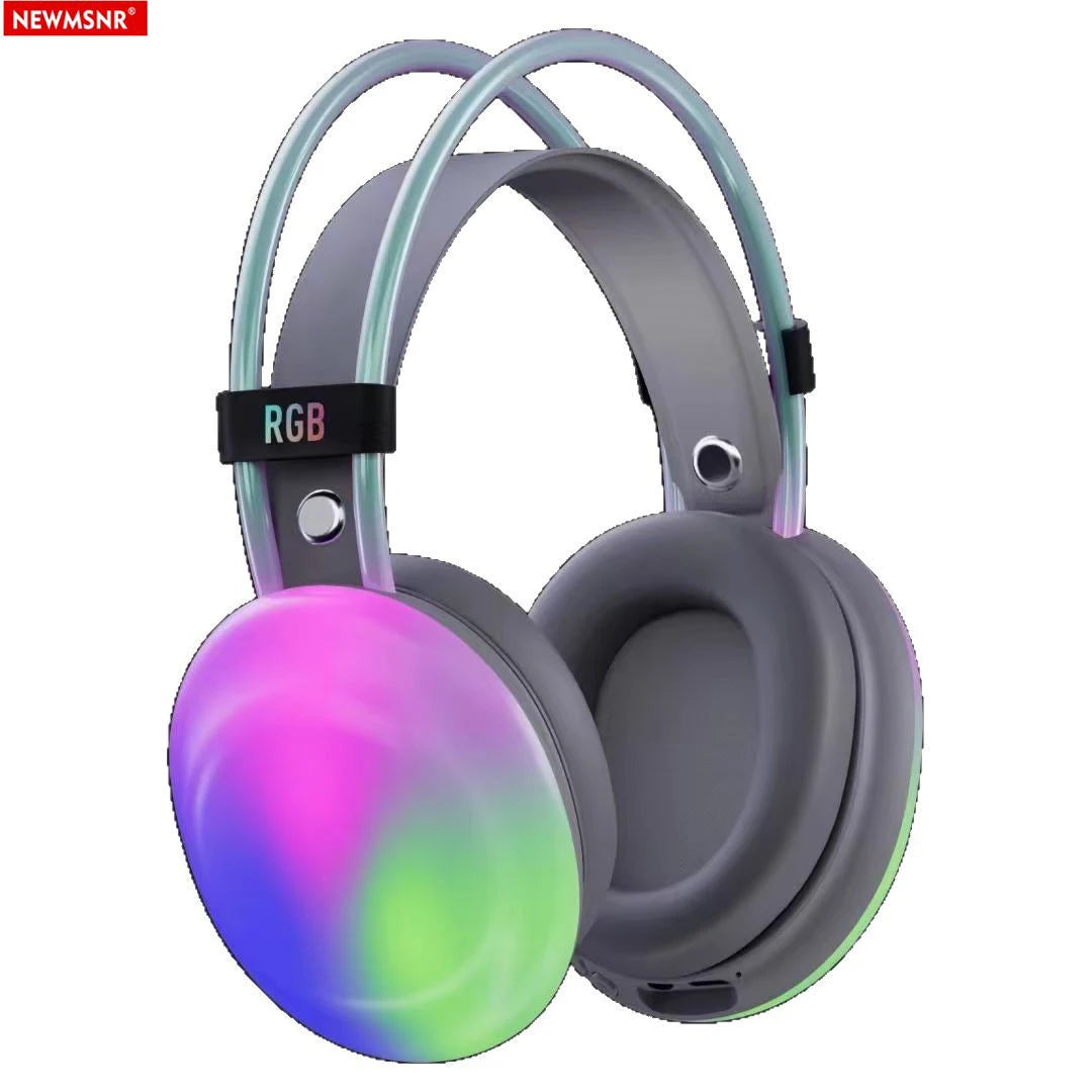RGB Gaming Headphones — Wireless Bluetooth 5.3 Over-Ear with HD Mic