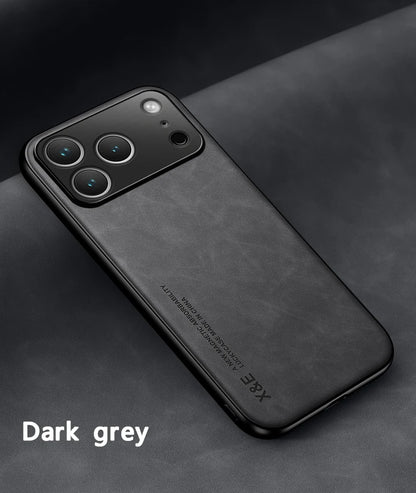 Luxury Leather iPhone Case — Magnetic with Metal Plate & Car Mount Support