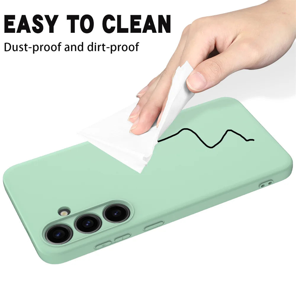 Liquid Silicone Samsung Galaxy Case — Camera Lens Protector Soft Cover
