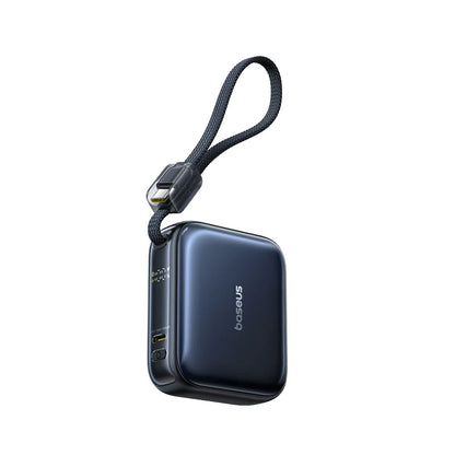 Baseus 10,000mAh Mini Power Bank — 45W Fast Charging with Built-In USB-C Cable
