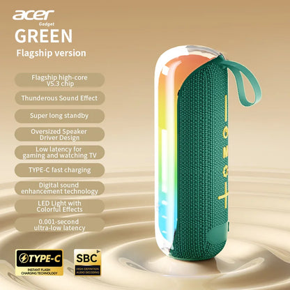 Acer OSK253 Portable Bluetooth Speaker — Dual Drivers, FM Radio & Ambient Lighting