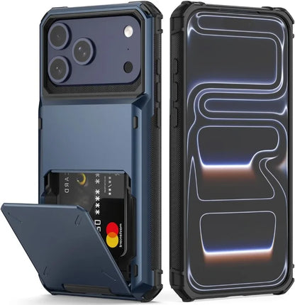 Wallet Case with Hidden Card Slot — Dual Layer Shockproof Protection