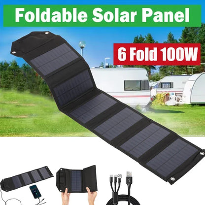 Foldable Solar Panel Charger — Waterproof USB Solar Charger for Camping & Outdoors