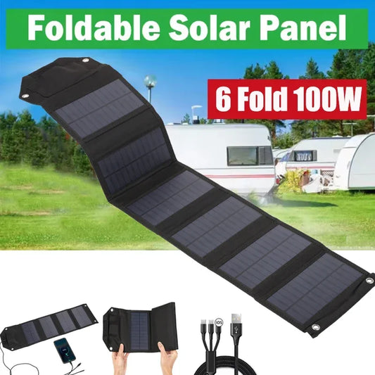 Foldable Solar Panel Charger — Waterproof USB Solar Charger for Camping & Outdoors