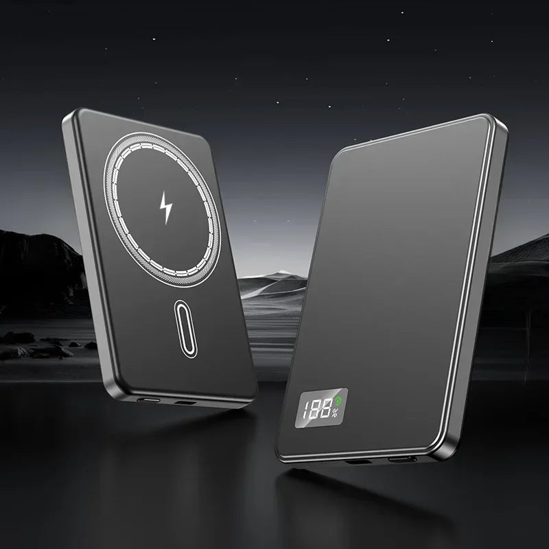 5,000 or 10,000mAh — Slim Magnetic Power Bank — 20W MagSafe Wireless Charger.