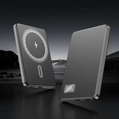 5,000 or 10,000mAh — Slim Magnetic Power Bank — 20W MagSafe Wireless Charger.