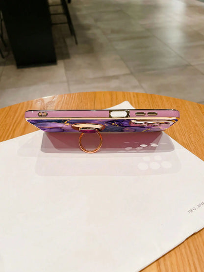 Luxury Marble Ring Holder Samsung Galaxy Case — Plating 360° Stand Cover
