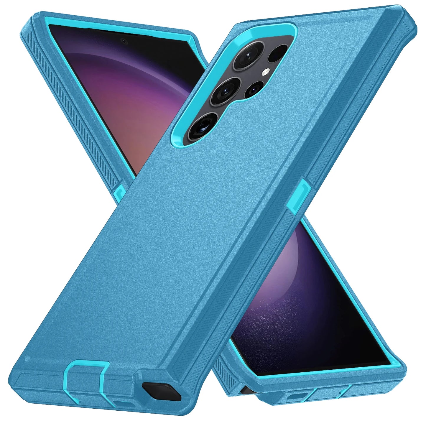 جراب حماية مدرّع لهاتف Samsung Galaxy – غطاء صلب مقاوم للصدمات مزدوج الطبقات من البولي كربونات والبولي يوريثان الحراري