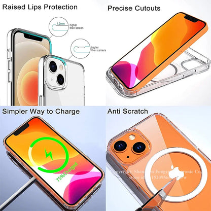 Clear MagSafe Case with Kickstand — Magnetic Wireless Charging Cover