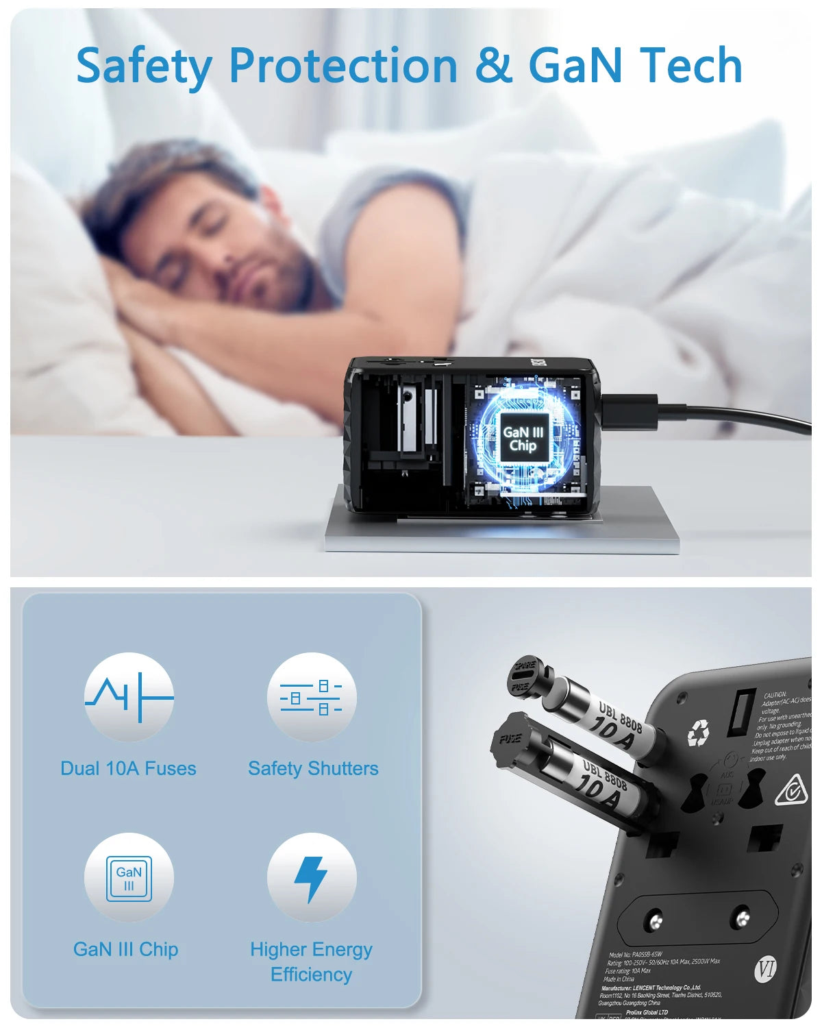 LENCENT Universal Travel Adapter — All-in-One EU, UK, US & AUS Plug with USB