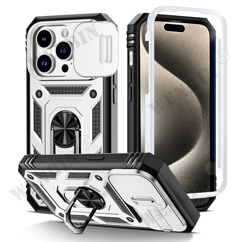 Heavy Duty Case with 360° Kickstand — Full Coverage Protection with Camera Cover