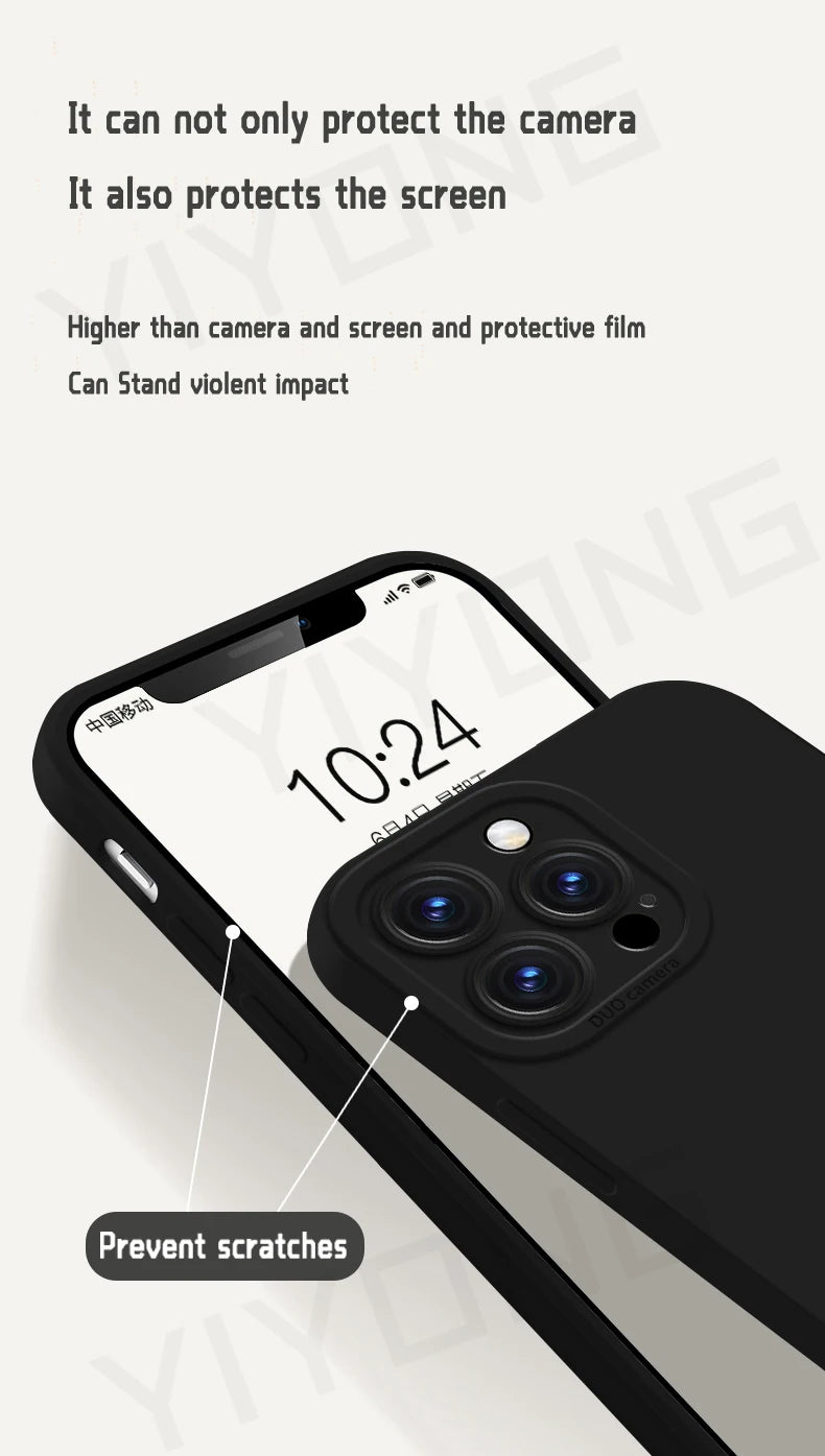 Liquid Silicone Case — Soft Touch Full Coverage Cover for iPhone