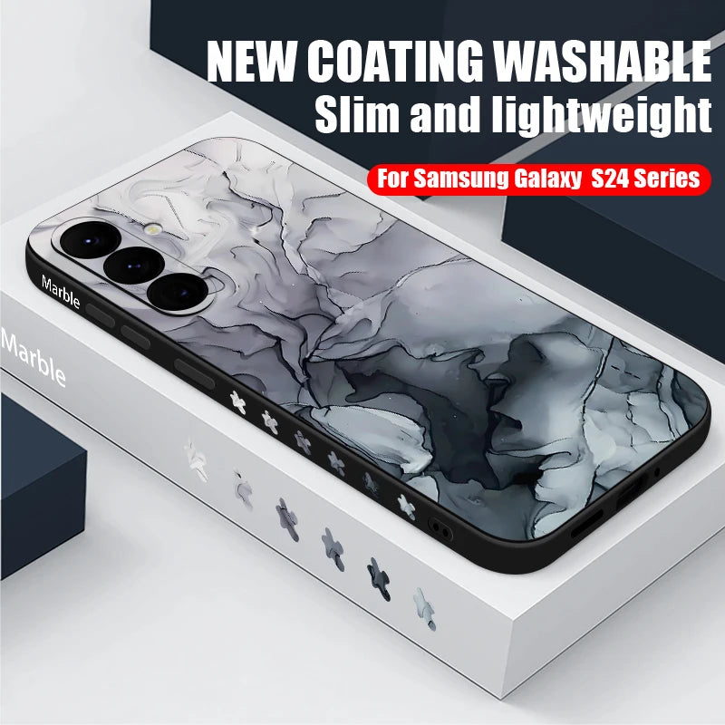 Matte Silicone Samsung Case with Lanyard — Shockproof Soft Cover