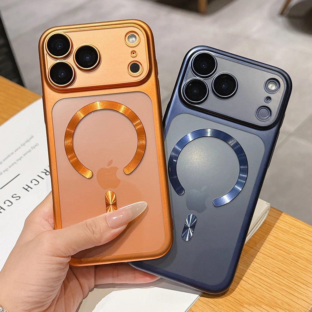 Luxury Matte Translucent iPhone 17 Case — MagSafe Magnetic Ring Cover