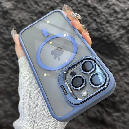 Magnetic Clear Case with Stand — MagSafe Shockproof with Camera Lens Protection