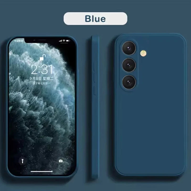 Liquid Silicone Samsung Galaxy Case — Camera Lens Protector Soft Cover
