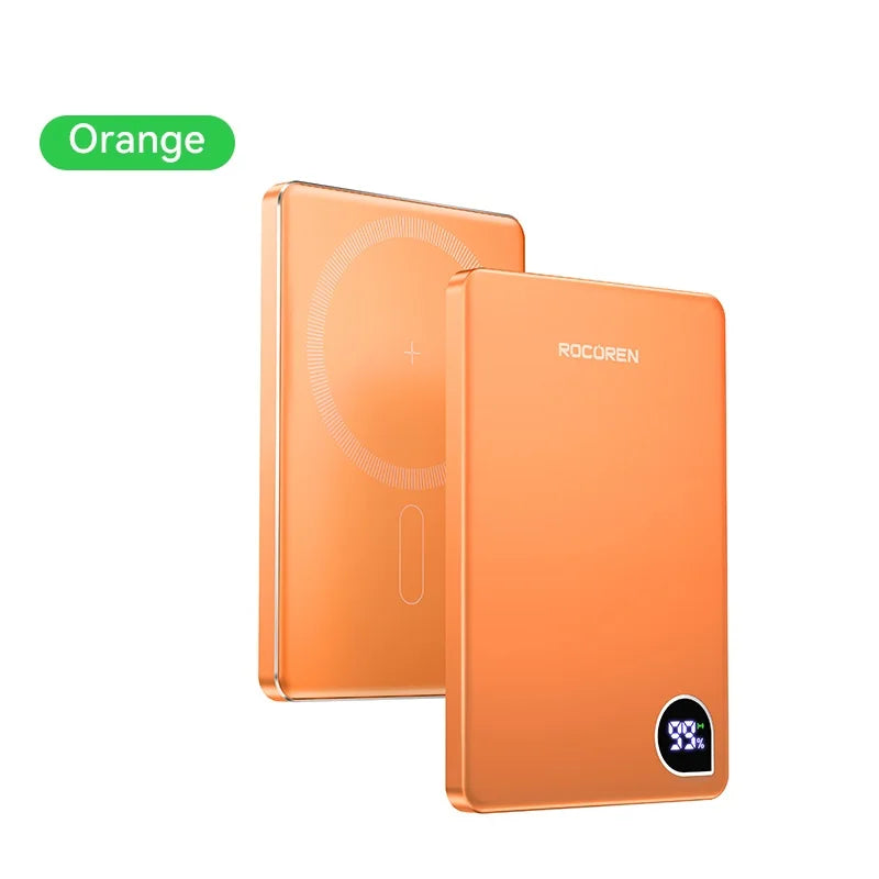 Rocoren Slim Magnetic Power Bank — 20W MagSafe Wireless Charger, 5,000 or 10,000mAh