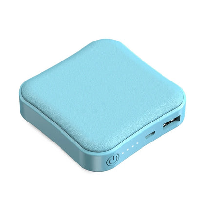 8,000mAh Mini Power Bank — Compact Portable Charger with LED Light in Pink & Black