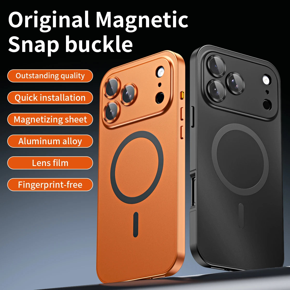 Aluminium Magnetic Case — MagSafe Metal Frame with Camera Lens Protection