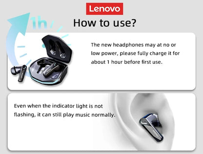 Lenovo GM2 Pro Wireless Earbuds — Bluetooth 5.3 Gaming Mode with Low Latency