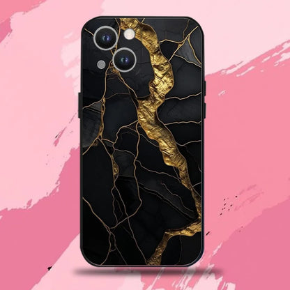 Black Gold Marble Case — Soft TPU Full Coverage Cover for iPhone