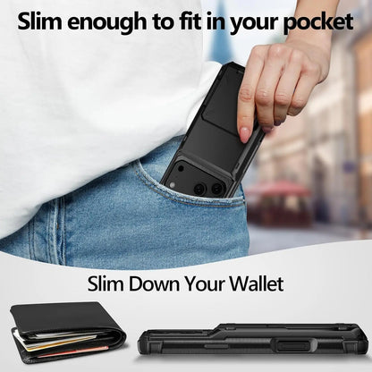 Wallet Case with Hidden Card Slot — Dual Layer Shockproof Protection
