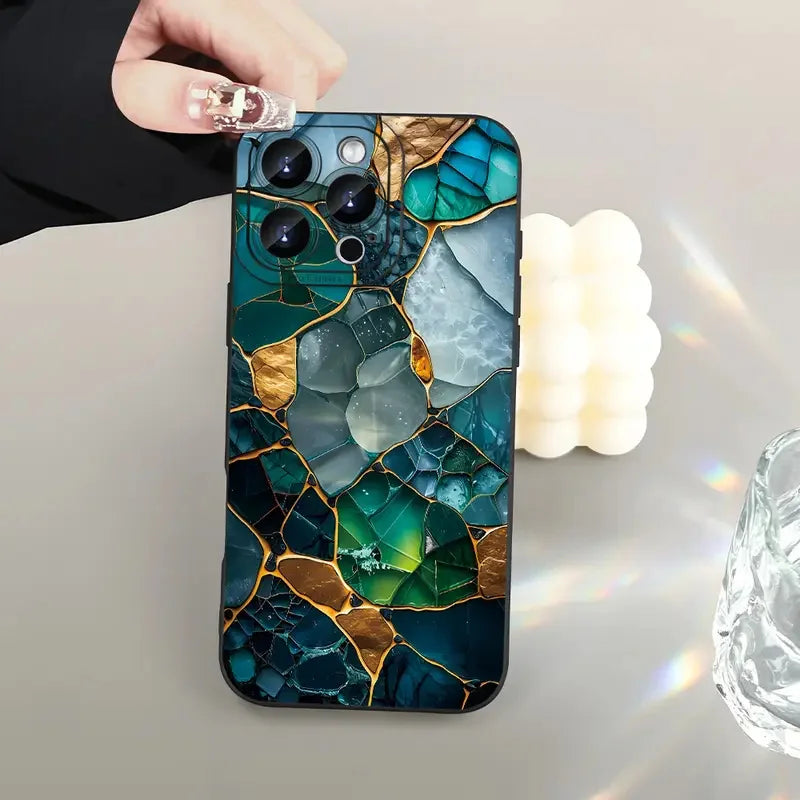 Marble Butterfly Case — Soft Silicone Full Coverage Cover for iPhone