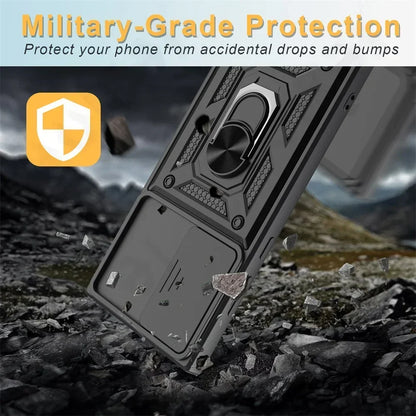 Armor Rotate Ring Stand Samsung Galaxy Case — Slide Lens Cover & Car Mount