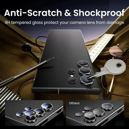 Metal Ring Camera Lens Protector for Samsung Galaxy — Full Cover Tempered Glass