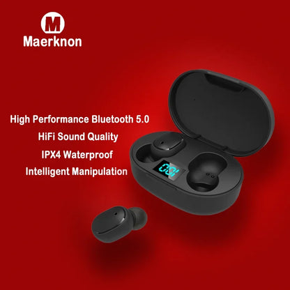 E6S Wireless Earbuds — Bluetooth 5.1 TWS with Digital Battery Display
