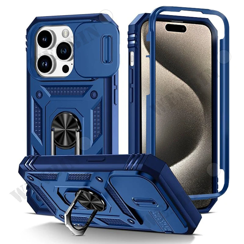 Heavy Duty Case with 360° Kickstand — Full Coverage Protection with Camera Cover