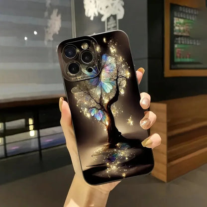 Marble Butterfly Case — Soft Silicone Full Coverage Cover for iPhone
