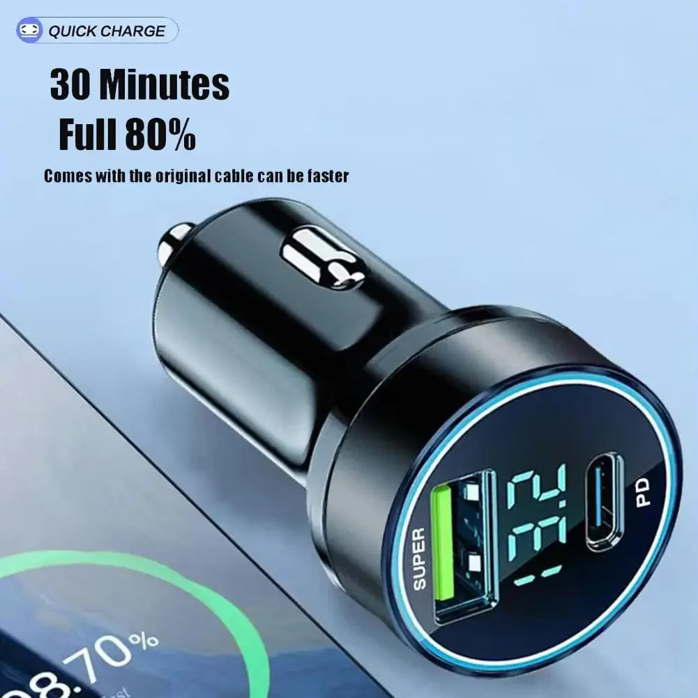 USB-C Car Charger — PD Fast Charging with Quick Charge 3.0
