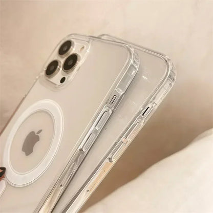 جراب MagSafe الشفاف لهاتف iPhone – غطاء شفاف للشحن اللاسلكي المغناطيسي